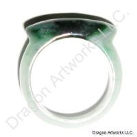Blessings for Whole Life White Green Jade Ring