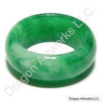 Chinese Green and White Jade Ring