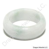 White Green Jade Ring of Good Fortune