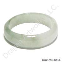 Charming White Green Jade Band Ring