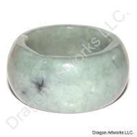 Wealthy White Green Jade Ring Band